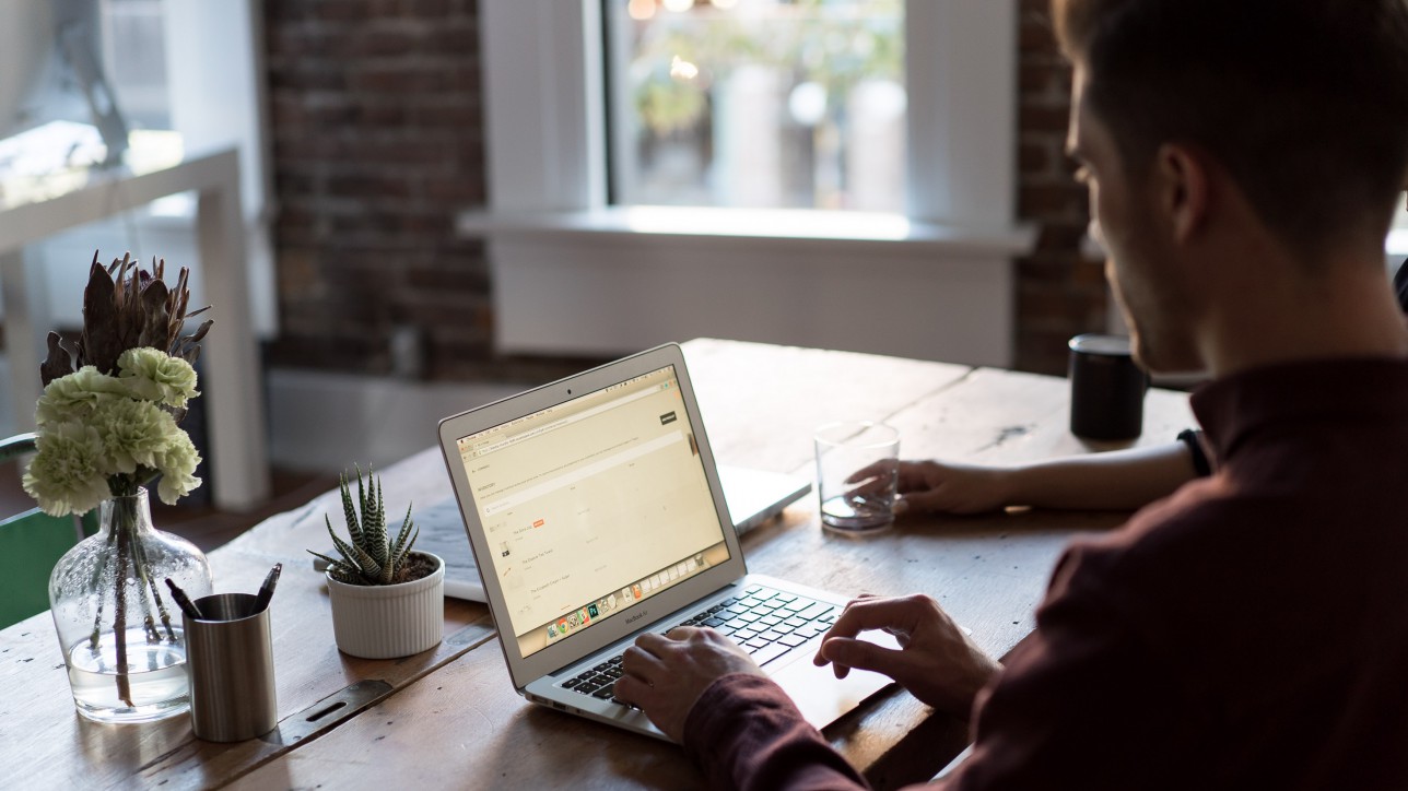 Person working at laptop